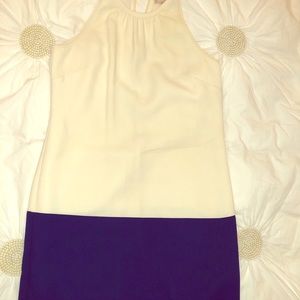 Banana Republic Dress Ivory w Blue Bottom